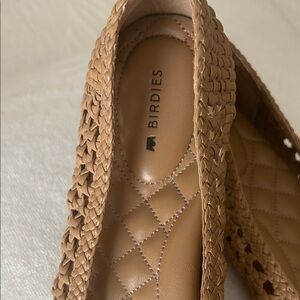 Birdies Woven Leather Flats in Tan